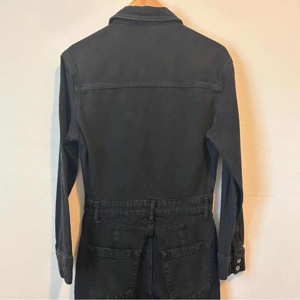 New! Zara Medium Women’s The Dorian Black Denim Jumpsuit - Picture 13 of 16